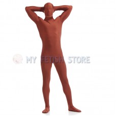 Full Body brownish red Lycra Spandex Bodysuit Solid Color Zentai  suit Halloween Fancy Dress Costume 